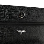 Caviar Quilted Wallet on Chain WOC Black