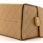 Caviar Quilted Medium Chanel 25 Handbag Dark Beige