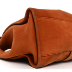 Nubuck Medium Soft Stirrup Shoulder Bag Orange