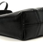 Grained Calfskin Small Spin Tote Black