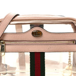 Vinyl Web Mini Ophidia Transparent Shoulder Bag Perfect Pink