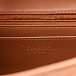 Lambskin Quilted Mini Rectangular Flap Brown