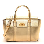 Metallic Printed Goatskin Small Bayswater Satchel Gold