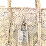 Snakeskin Mini Lock Antigona Shoulder Bag Dusty Gold
