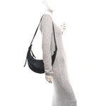 Pebbled Calfskin Augustina Hobo Black