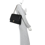 Caviar Quilted Maxi Double Flap Black