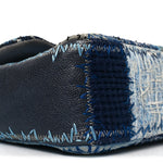 Denim Tweed Patchwork Jumbo Single Flap Blue