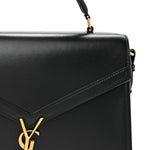 Smooth Calfskin Medium Classic Monogram Cassandra Top Handle Black