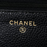 Caviar Quilted Wallet on Chain WOC Black