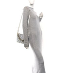 Satin Sequin Embroidered Monogram Coussin BB Silver