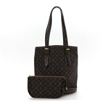 Mini Lin Monogram Bucket Bag Ebene