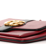 Calfskin Medium Arli Flap Shoulder Bag New Cherry Red Black
