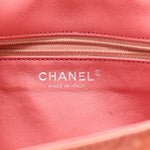 Patent Chevron Quilted Medium Single Flap Pink
