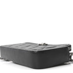Grained Calfskin Quilted Boy Phone Holder Wallet On Chain Black