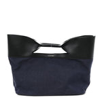 Calfskin Denim Large The Bow Bag Blue Black