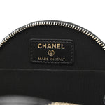 Caviar Quilted Round Handle With Care Vanity With Chain Black