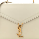 Smooth Calfskin Medium Classic Monogram Cassandra Top Handle Crema Soft Rouge Legion