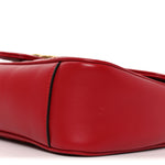 Calfskin Matelasse Small GG Marmont Shoulder Bag Hibiscus Red