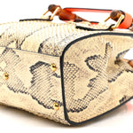 Snakeskin Mini Diana Tote Bag Beige