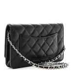 Caviar Quilted Wallet on Chain WOC Black