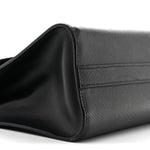 Saffiano Cuir Calfskin Monochrome Envelope Flap Chain Shoulder Bag Black