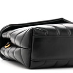 Calfskin Y Quilted Monogram Toy Loulou Crossbody Bag Black