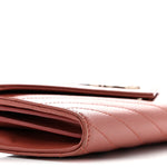 Grain De Poudre Matelasse Chevron Small Monogram Chain Wallet Blush Fonce