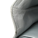 Metallic Lambskin Quilted Clutch With Chain Flap Silver