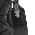 Re-Nylon Quilted Padded Flap Shoulder Bag Black