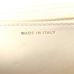 Shiny Caviar Quilted Flap Charm Wallet On Chain WOC White