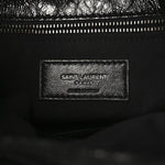 Crinkled Calfskin Matelasse Monogram Medium Niki Chain Satchel Black