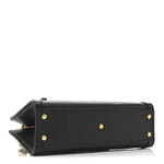 Textured Dollar Calfskin Web Small Diana Shoulder Bag  Black