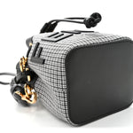Wool Vitello Grace Small Houndstooth Mini Mon Tresor Bucket Bag Grigio Anthracite