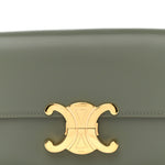 Shiny Calfskin Triomphe Shoulder Bag Celadon