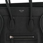 Drummed Calfskin Micro Luggage Black