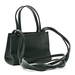 Vegan Leather Small Shopping Bag Dark Olive