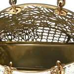 X DAVID WISEMAN Metallic Calfskin Laser Cut Large Lady Dior Gold