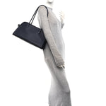 Matte Grained Calfskin Margaux Shoulder 12 Marine