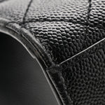 Grain De Poudre Textured Mixed Matelasse Triquilt Medium Monogram Monochrome Satchel Black