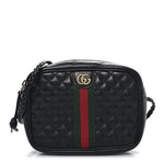 Calfskin Trapuntata Web Mini GG Shoulder Bag Black