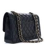 Caviar Quilted Medium Double Flap Navy