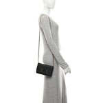 Caviar Quilted CC Filigree Wallet On Chain WOC Black