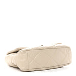 Goatskin Quilted Maxi Chanel 19 Flap Beige