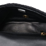 Tweed Quilted Mini Square Flap Black