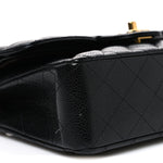 Caviar Quilted Small Double Flap Black