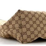 GG Monogram Web Large Giglio Tote Beige Brown