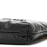 Shiny Caviar Quilted Monochrome Mini Chanel 22 Black