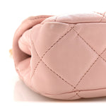 Lambskin Quilted Mini Heart Charms Flap Light Pink