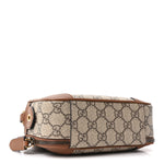 GG Supreme Monogram Textured Calfskin Emblem Mini Crossbody Beige Dark Brown