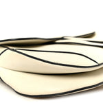 Grained Calfskin Saddle Bag White